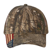 Camo Woven USA Flag Mesh Cap