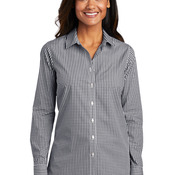 Ladies Broadcloth Gingham Easy Care Shirt